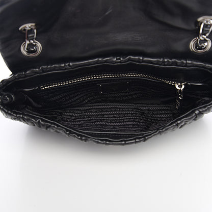 Prada Nappa Gaufre Flap Chain Shoulder Bag Black 4 of 9