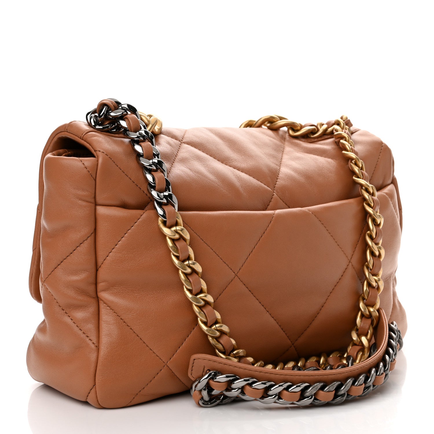 Chanel Lambskin Quilted Large Chanel 19 Flap Brown 3 of 10