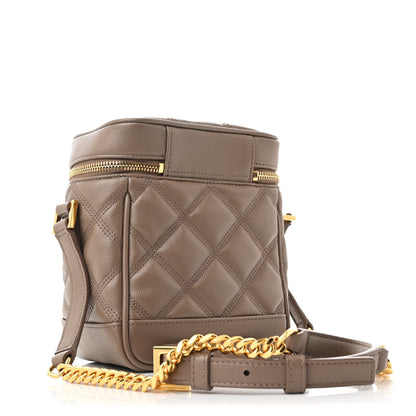 Saint Laurent Grain de Poudre Quilted 80's Vanity Bag Dark Beige 3 of 10