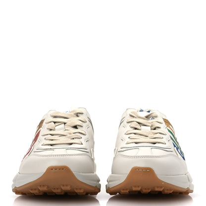 Gucci Calfskin Glitter Game Logo Womens Rhyton Sneakers 37.5 Mystic White 3 of 11
