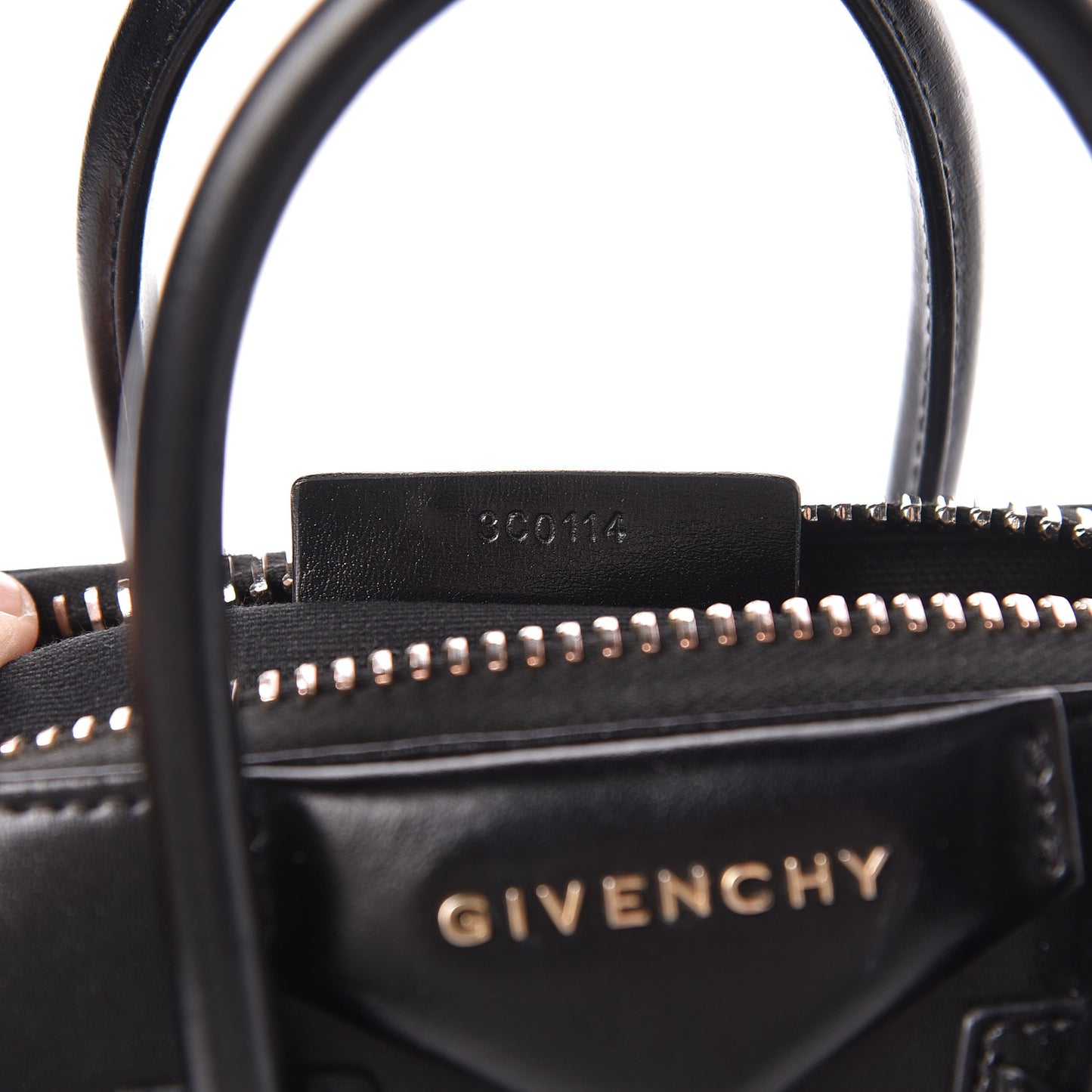 Shiny Lord Calfskin Mini Antigona Black
