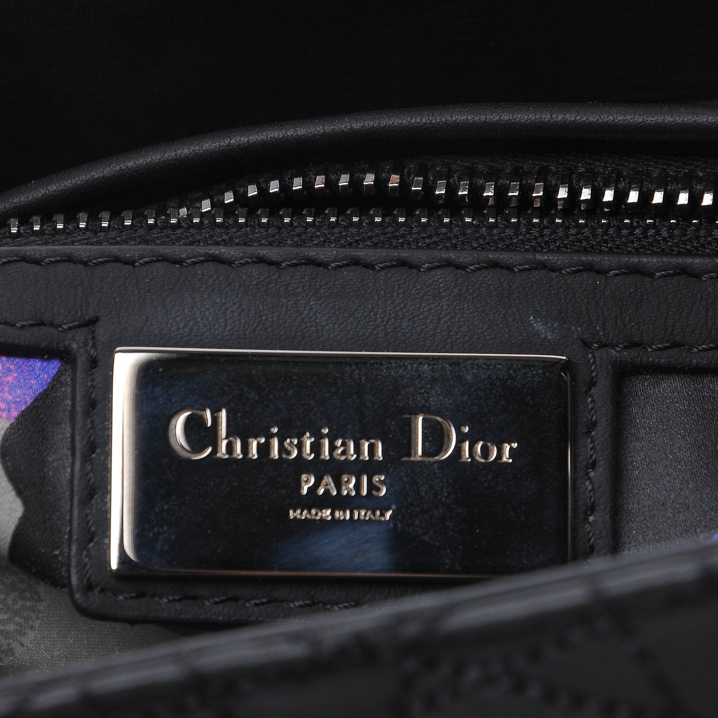 Calfskin Cannage Medium Anselm Reyle Lady Dior Matte Black