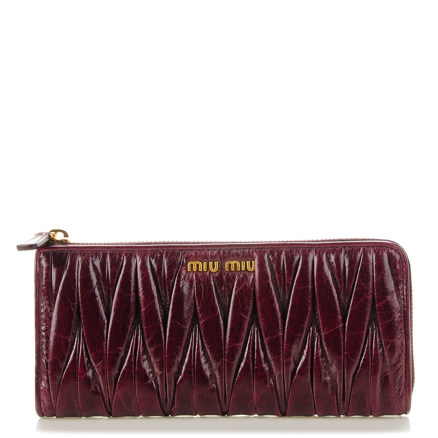Miu Miu Nappa Matelasse Lux Zip Around Wallet Ribes 1 of 7