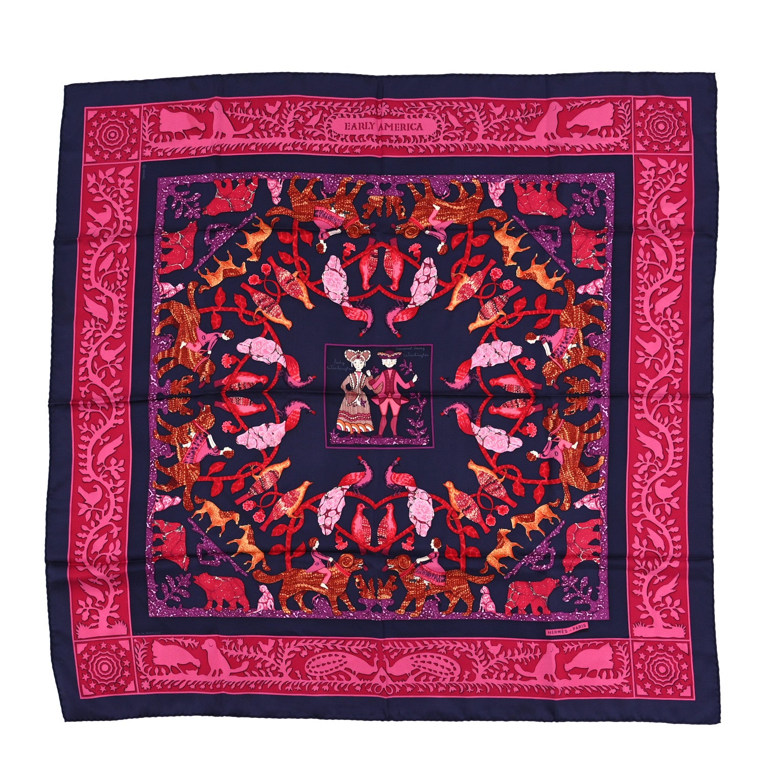 Hermes Silk Early America Scarf 90 1 of 3