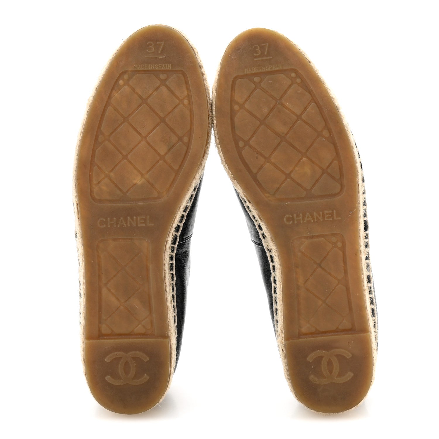 Chanel Lambskin CC Espadrilles 37 Black 6 of 10