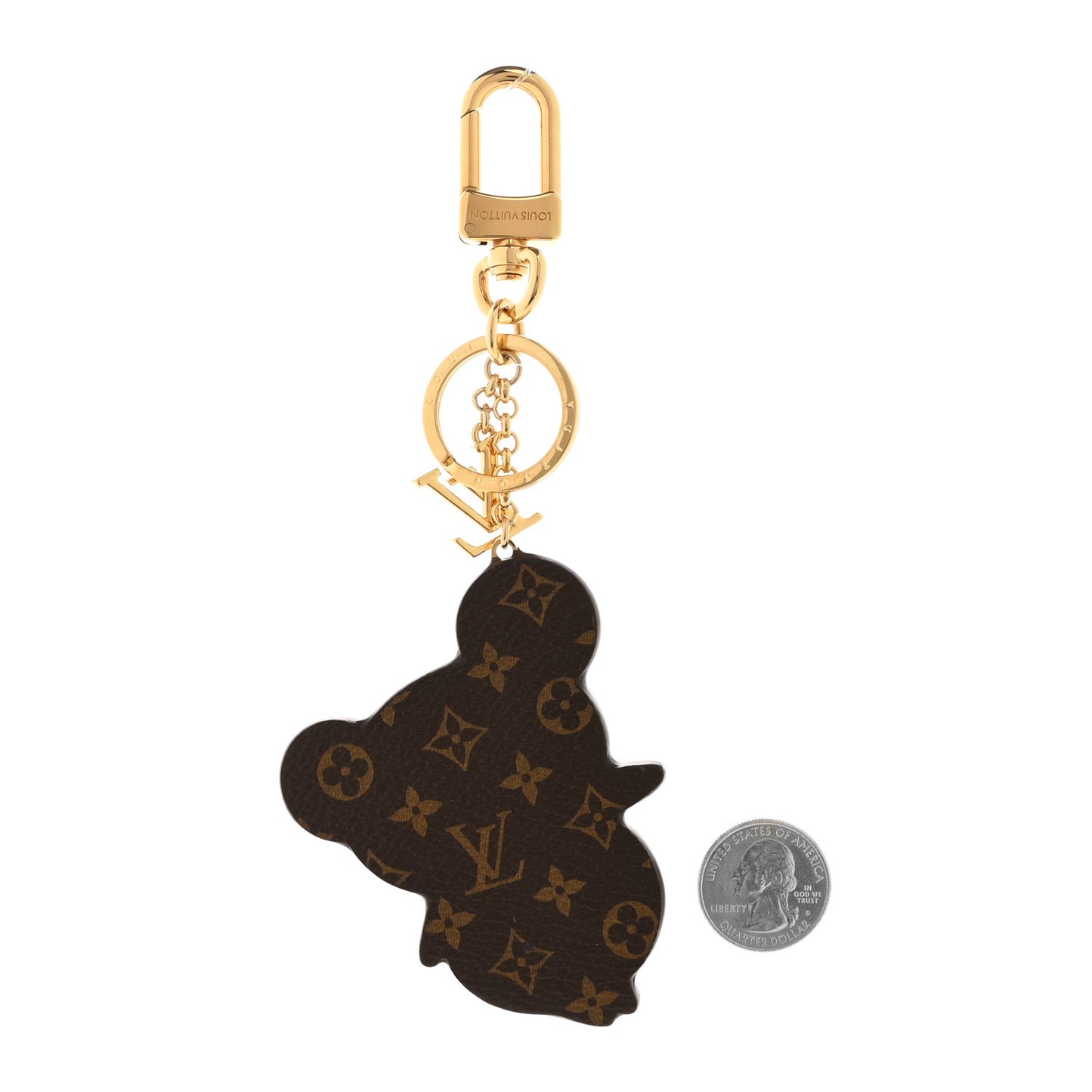 LV x TM Cowhide Monogram Superflat Panda Key Ring Bag Charm Multicolor
