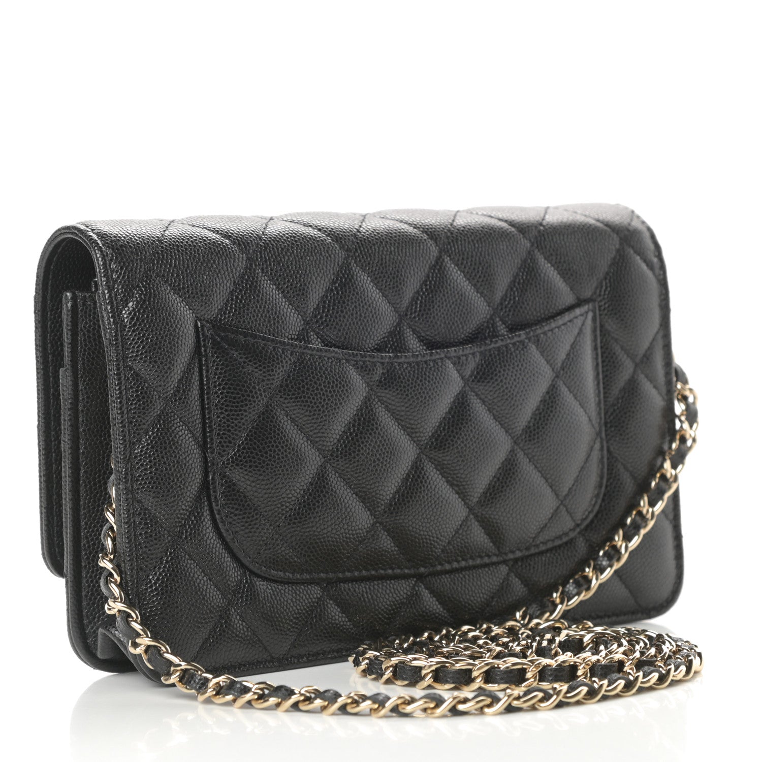 Chanel Caviar Quilted French New Wave Chain CC Wallet On Chain WOC Black 3 of 12