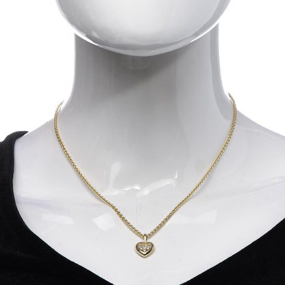 Chopard 18K Yellow Gold Diamond Happy Diamonds Icons Floating Heart Pendant Necklace 2 of 6