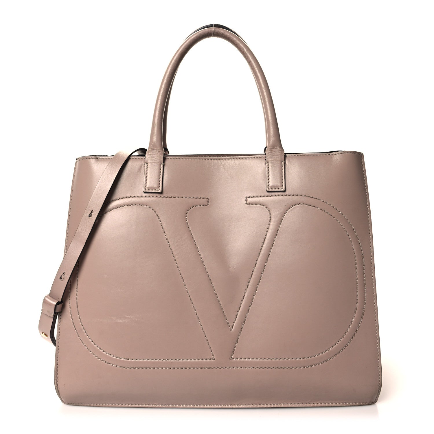 Valentino Garavani Calfskin VLogo Medium Walk Tote Poudre 1 of 11