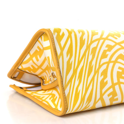Fendi X SARAH COLEMAN Glazed Canvas Vitello Grace FF Vertigo Mini Peekaboo Defender Cover Mimosa White 7 of 8