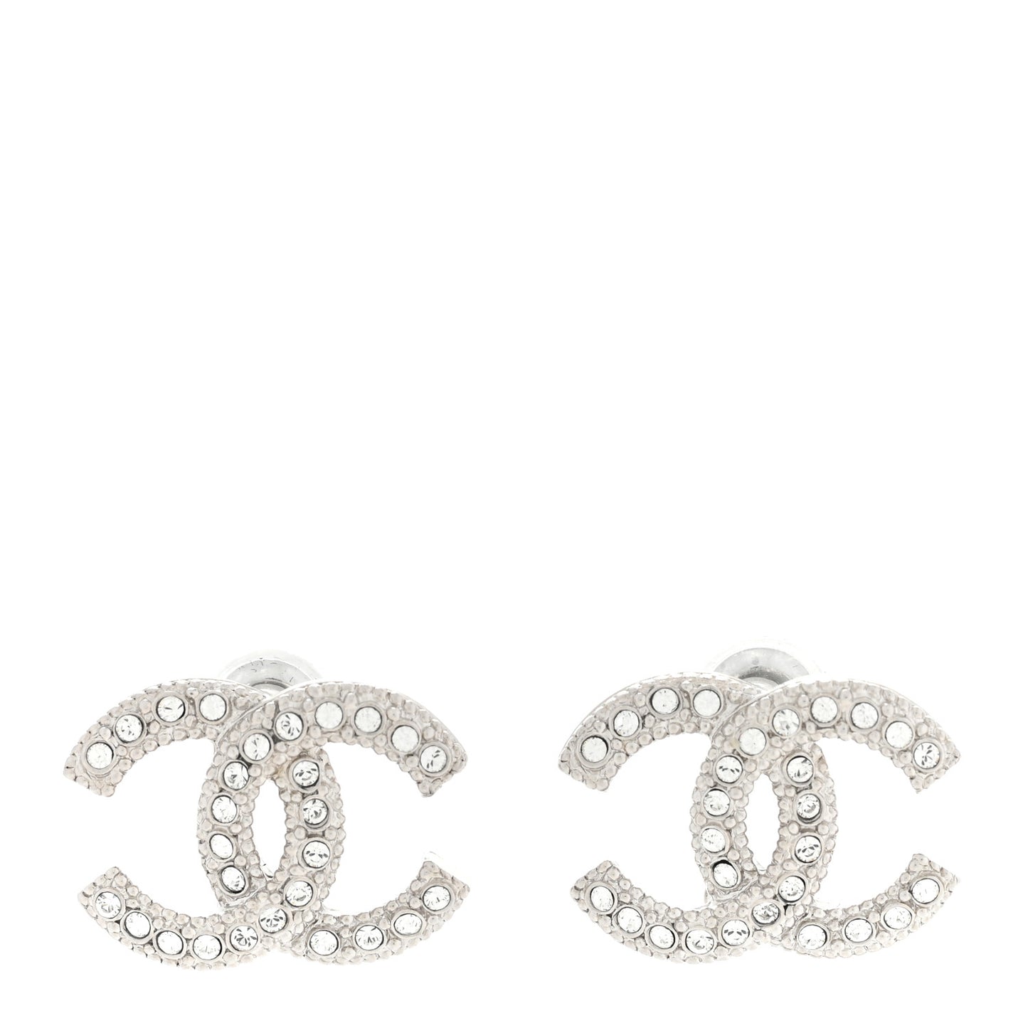 Crystal CC Earrings Silver