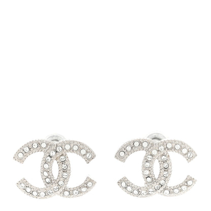 Chanel Crystal CC Earrings Silver 1 of 4