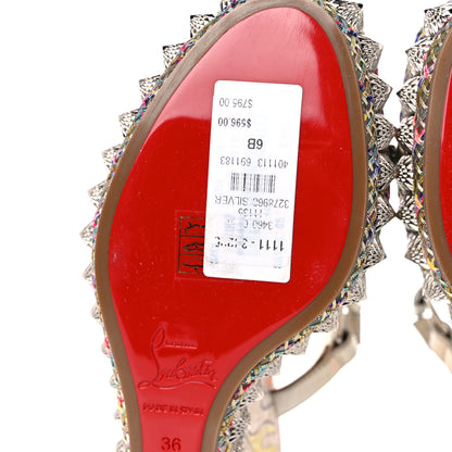 Christian Louboutin Lurex Flame Pira Ryad 110 Wedge Sandals 36 Platine Multicolor 8 of 10