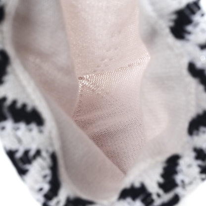 Chanel Cashmere Blend CC Beanie Hat With Gloves Set White Navy Blue 5 of 8