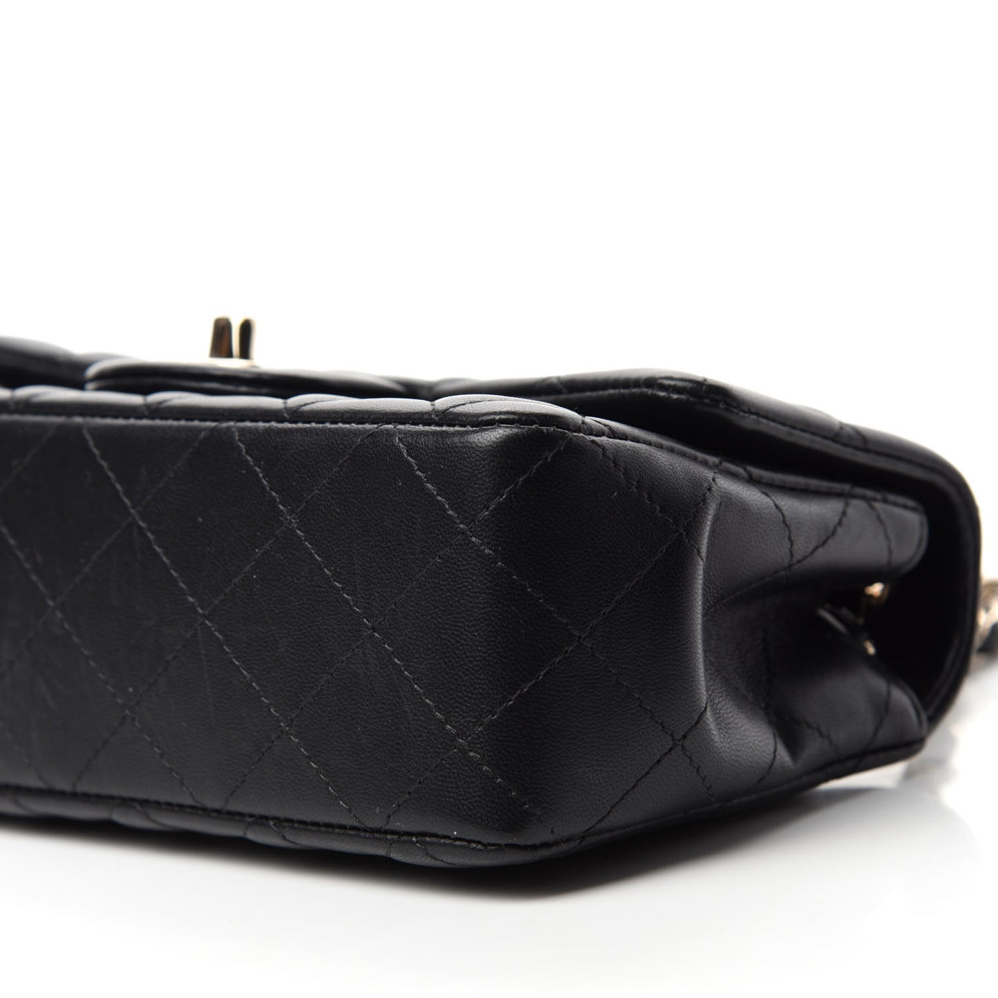 Lambskin Quilted Mini Rectangular Flap Black
