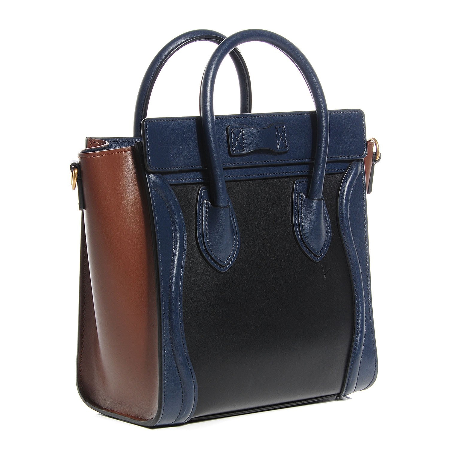 Celine Smooth Calfskin Nano Tri-Color Luggage Black 3 of 9