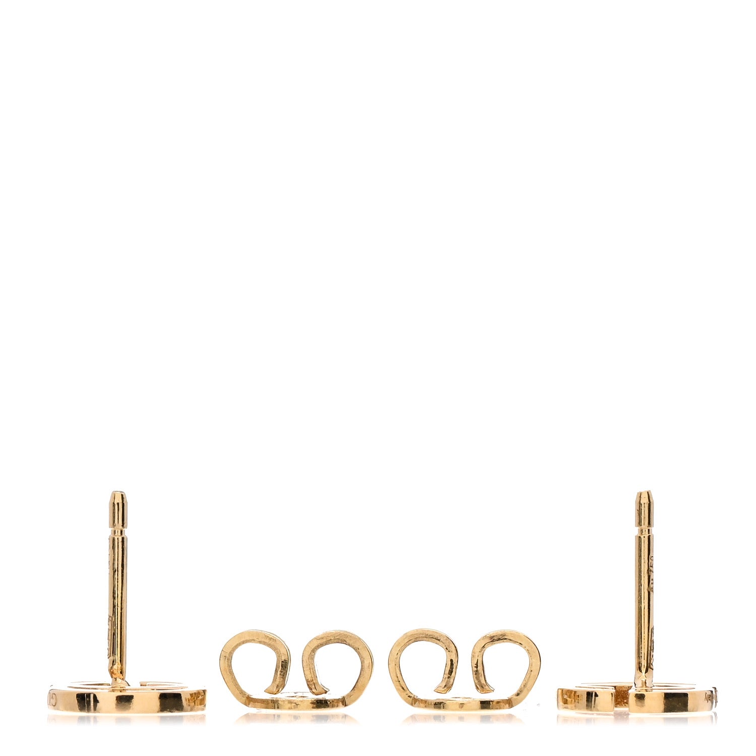 Gucci 18K Yellow Gold Running G Stud Earrings 3 of 5