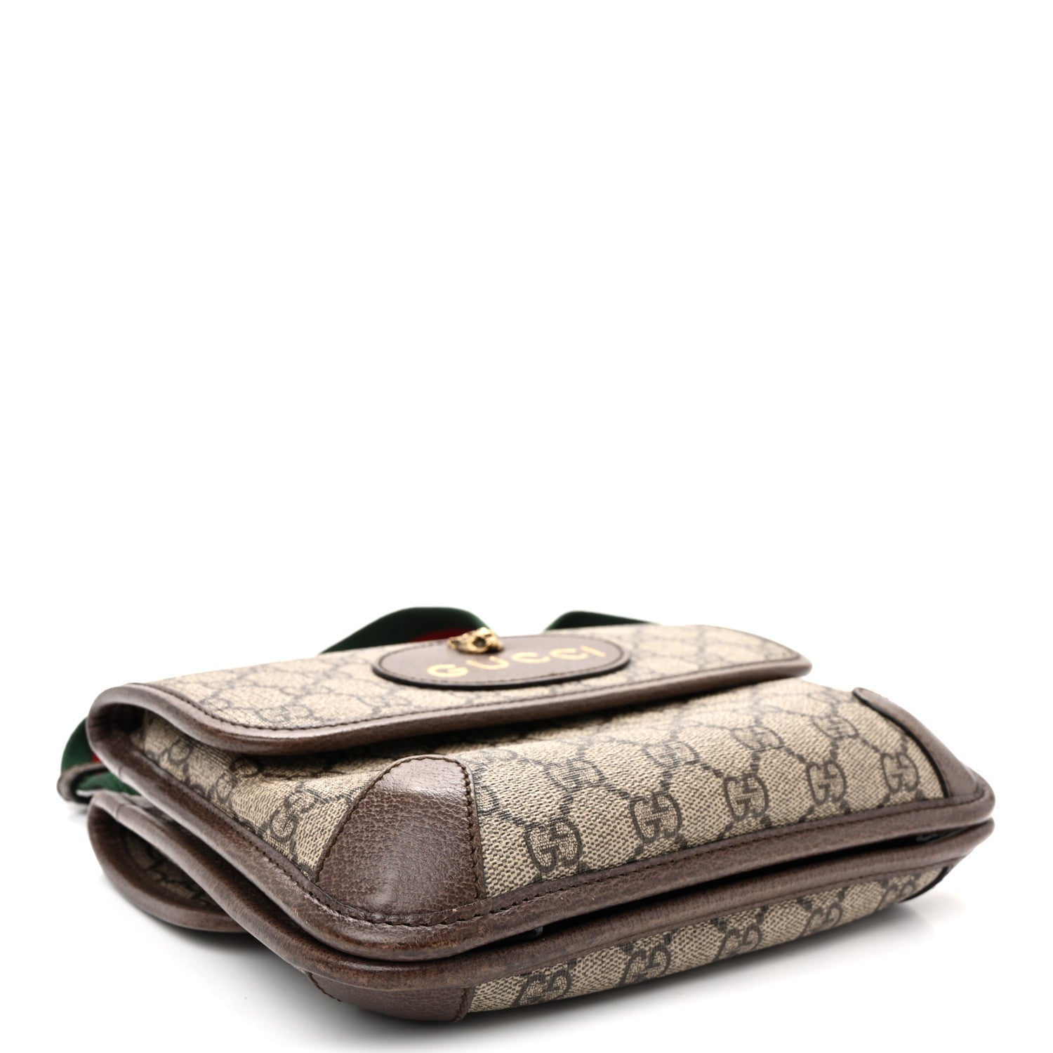 Gucci GG Supreme Monogram Web Small Neo Vintage Double Flap Messenger Bag  Beige New Acero 4 of 13
