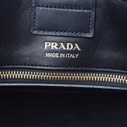 Prada City Calfskin Medium Colorblock Bibliothèque Tote Fuoco Viola Black 5 of 11