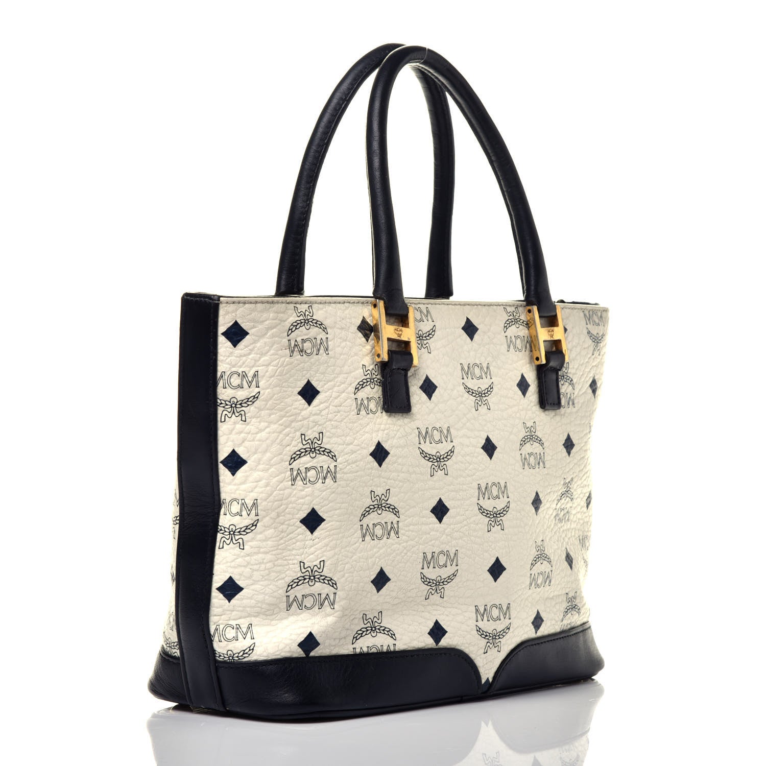 MCM Visetos Tote White 3 of 8