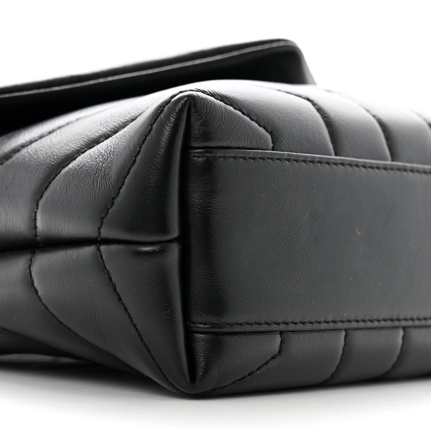 Calfskin Y Quilted Monogram Toy Loulou Crossbody Bag Black