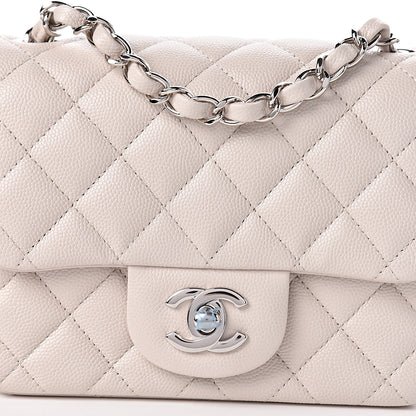 Chanel Caviar Quilted Mini Square Flap White 10 of 11