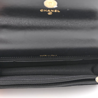 Chanel Shiny Calfskin Quilted Top Handle Flap Phone Holder With Chain Black 4 of 10