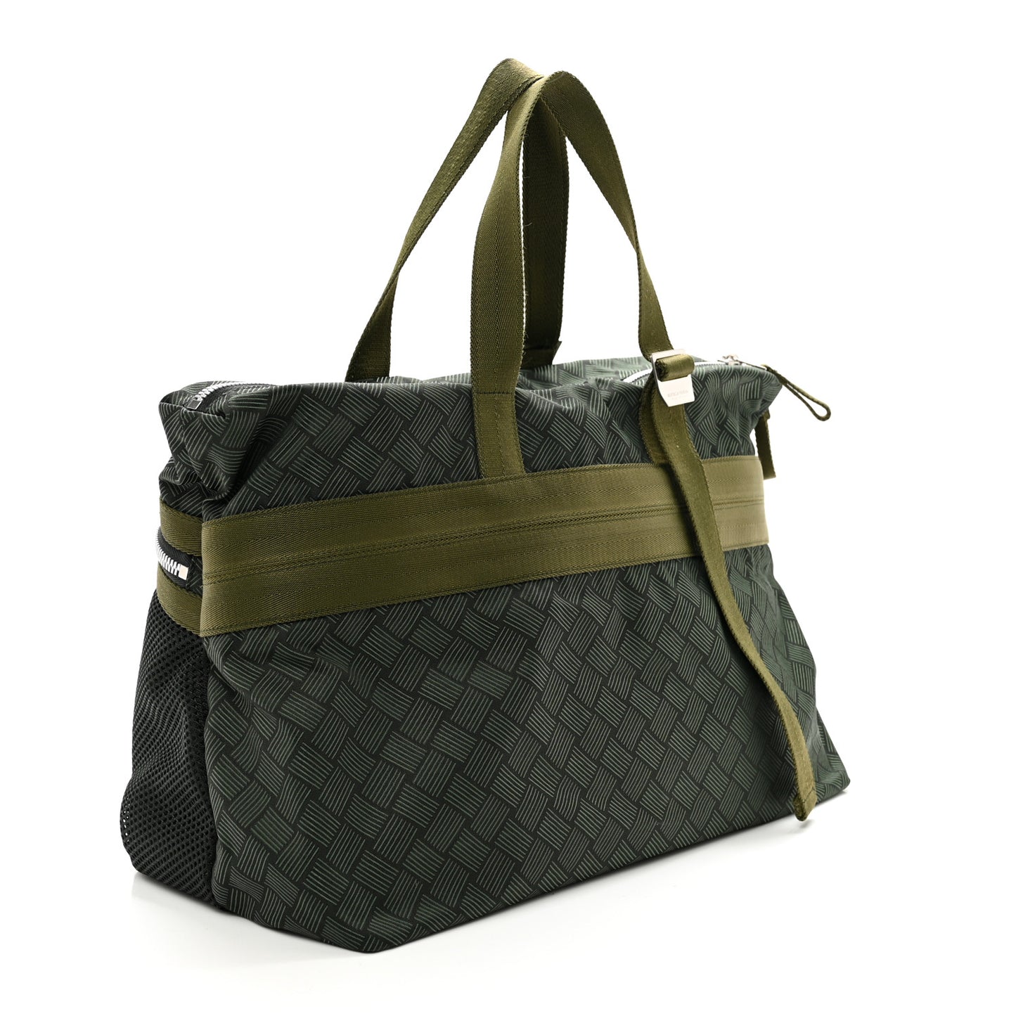 Jacquard Nylon Intrecciato Trekking Tote Khaki