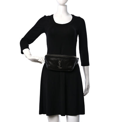 Saint Laurent Calfskin Monogram Belt Bag Black 3 of 8