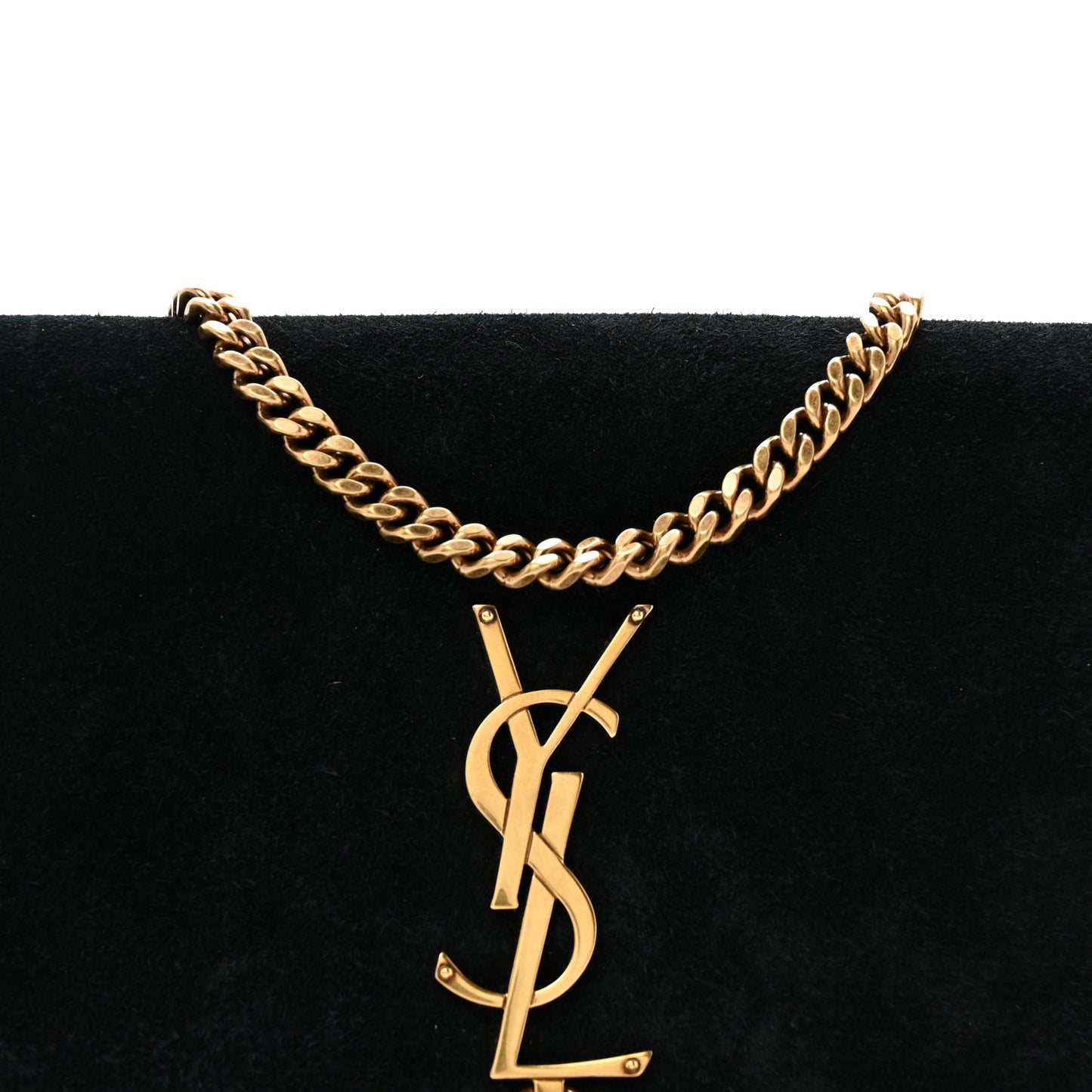 Suede Monogram Tassel Kate 99 Baguette Bag Black