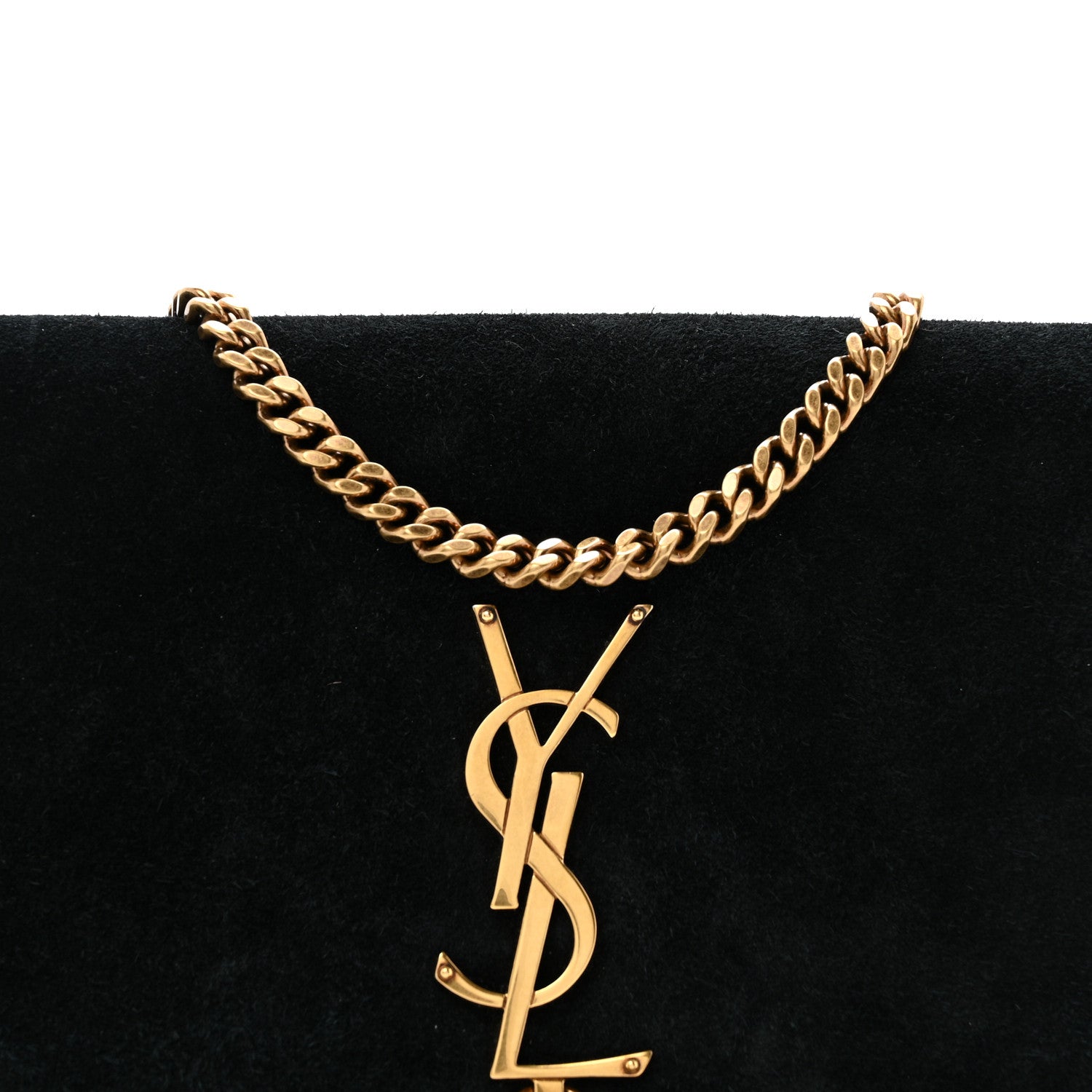 Saint Laurent Suede Monogram Tassel Kate 99 Baguette Bag Black 8 of 15