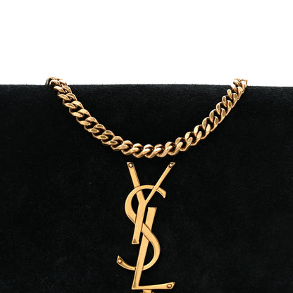 Saint Laurent Suede Monogram Tassel Kate 99 Baguette Bag Black 8 of 15