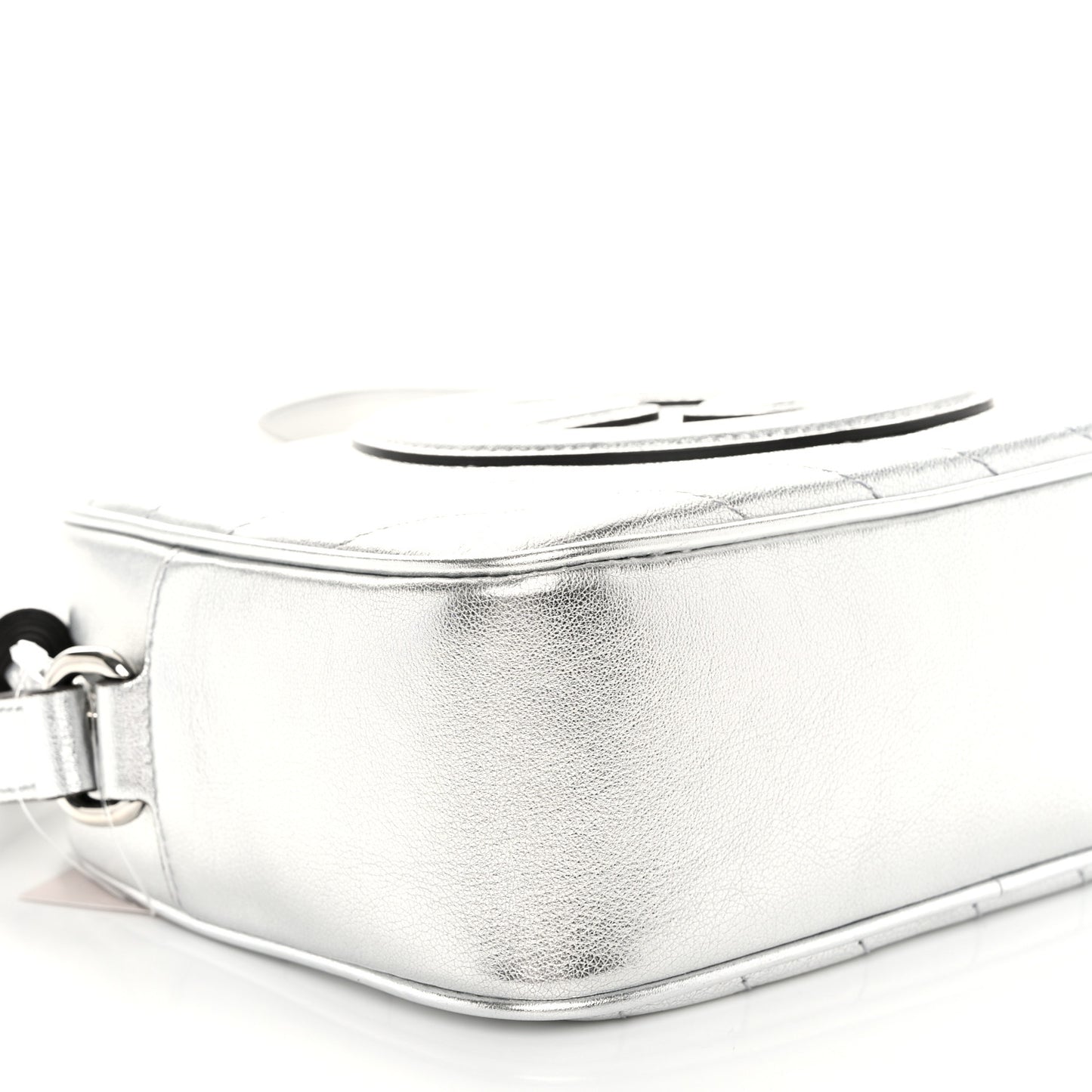 Metallic Sakai Be Green Calfskin Diagonal Stitched Small Blondie Shoulder Bag Silver