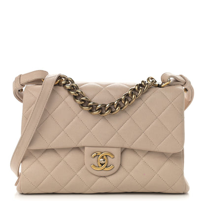 Chanel Shiny Sheepskin Quilted Small Trapezio Flap Beige 1 of 20