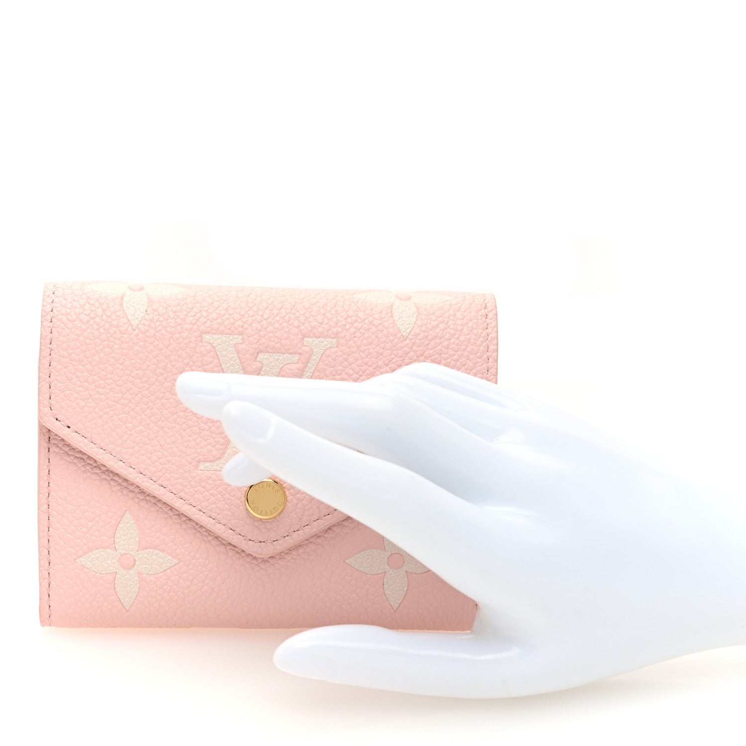 Louis Vuitton Empreinte Monogram Giant Victorine Wallet Rose Trianon Creme 2 of 6
