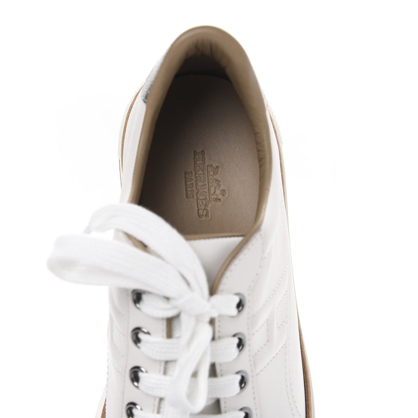 Calfskin Polo Sneakers 35 White