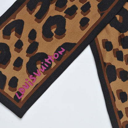 Louis Vuitton Silk Leopard Bandeau Scarf Marron 3 of 5