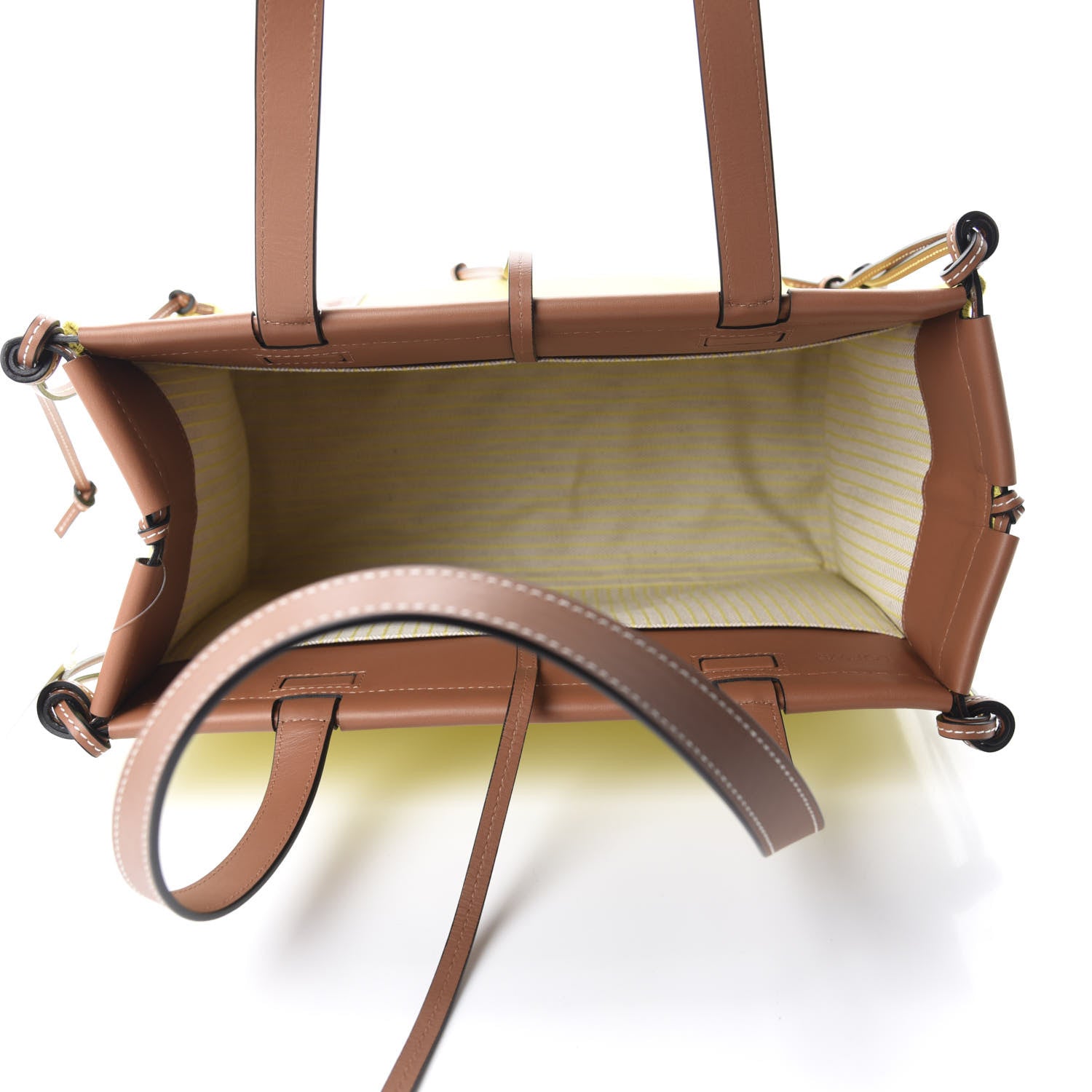 Loewe Canvas Calfskin Cushion Tote Yellow 5 of 9
