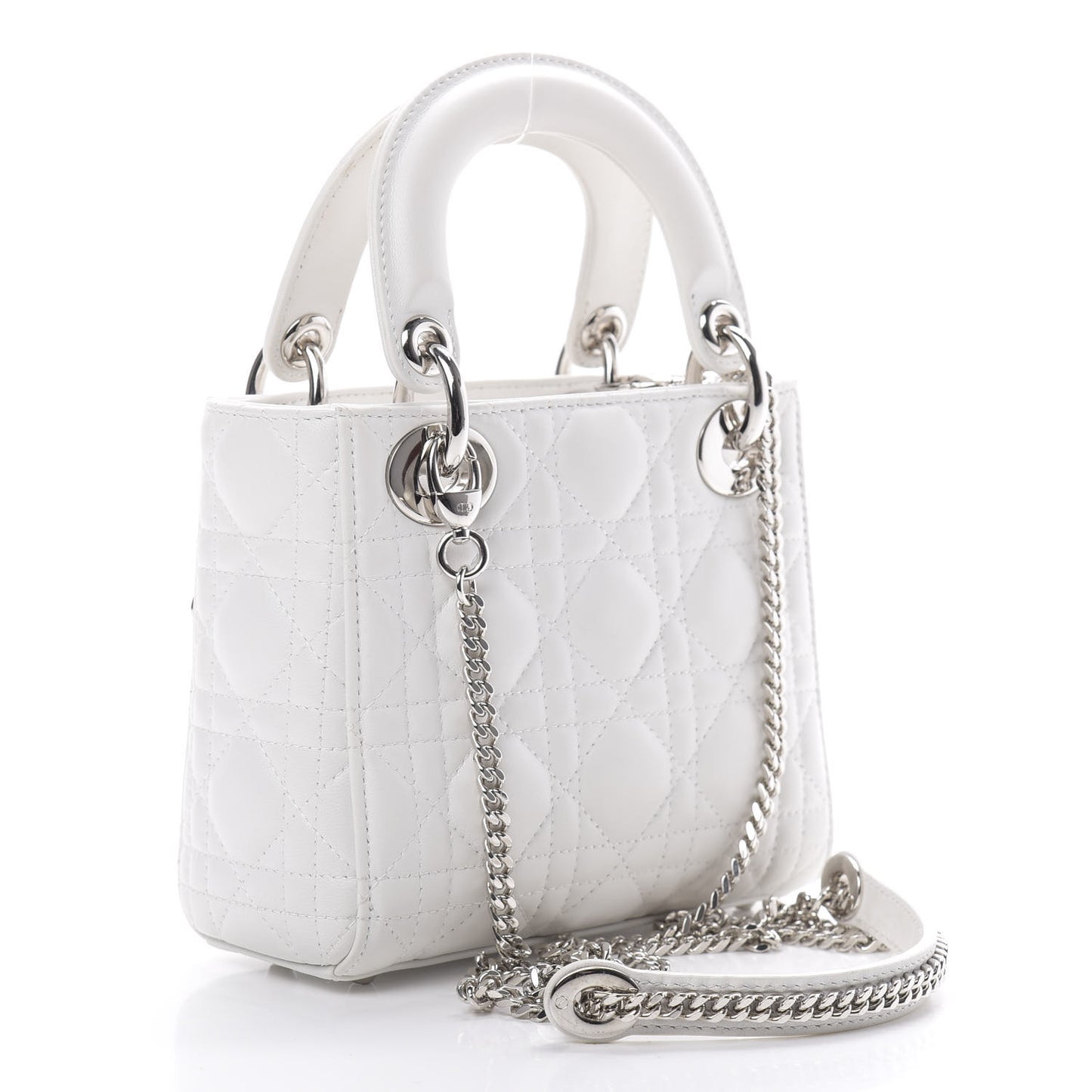 Lambskin Cannage Mini Lady Dior White