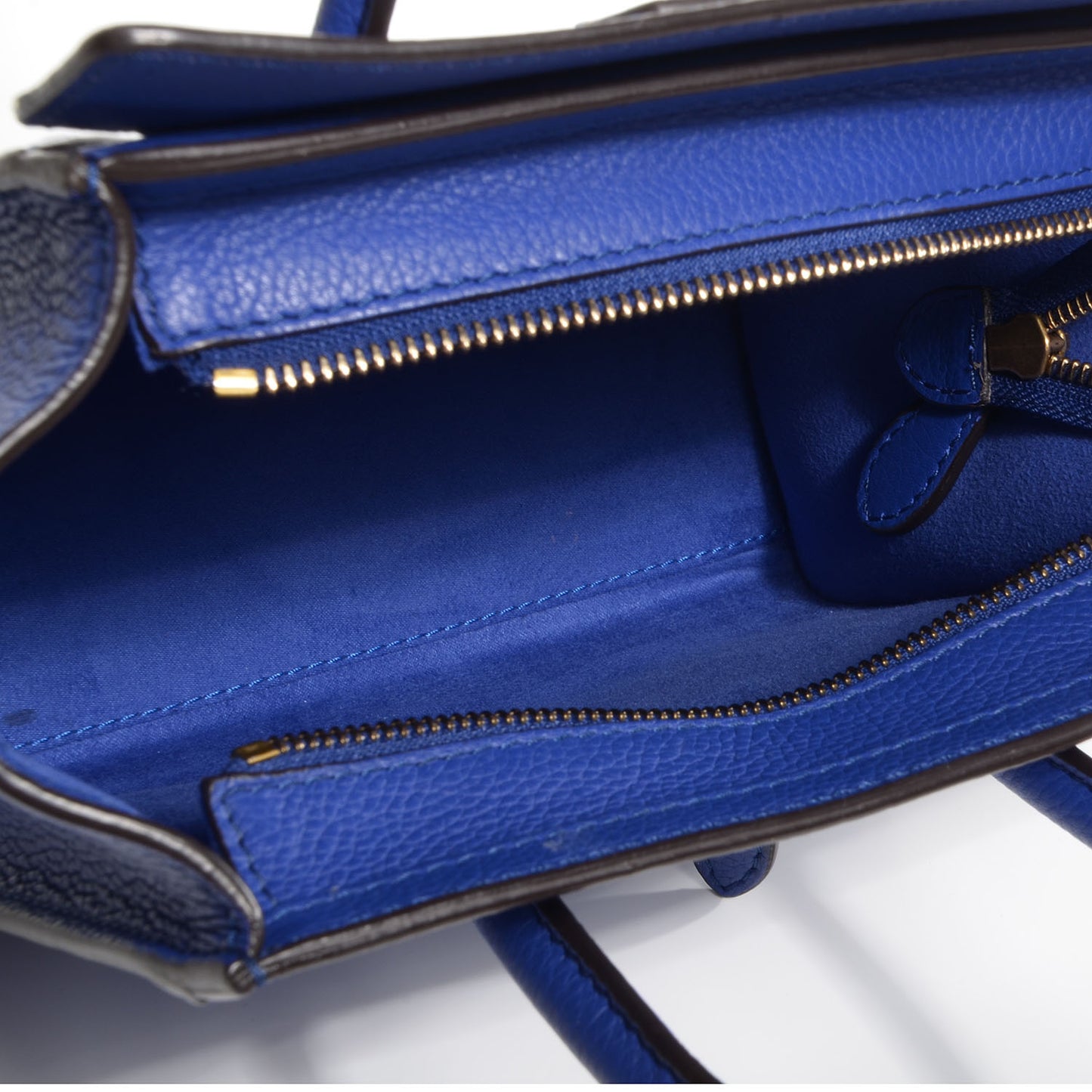 Drummed Leather Nano Luggage Indigo