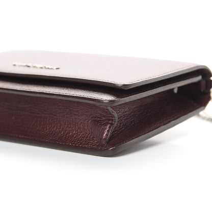 Givenchy Metallic Sugar Goatskin Pandora Chain Wallet Bordeaux 9 of 15