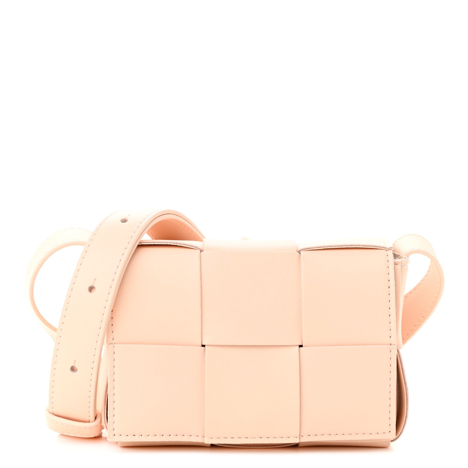 Bottega Veneta Lambskin Maxi Intreccio Candy Cassette Crossbody Bag Melon Washed 1 of 9