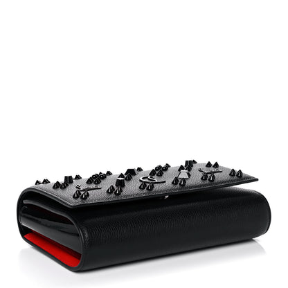 Christian Louboutin Calfskin Spikes Loubinthesky Paloma Clutch Black 4 of 13