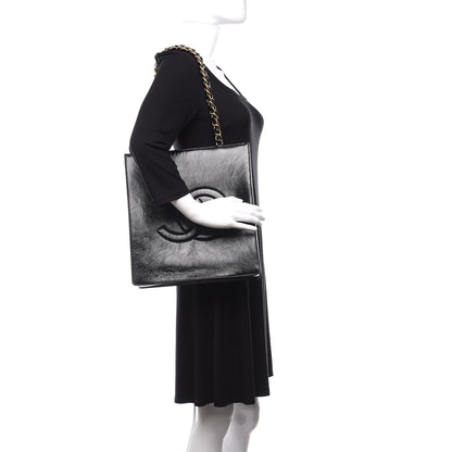 Chanel Shiny Aged Calfskin North South Shopping Bag Black 2 of 11