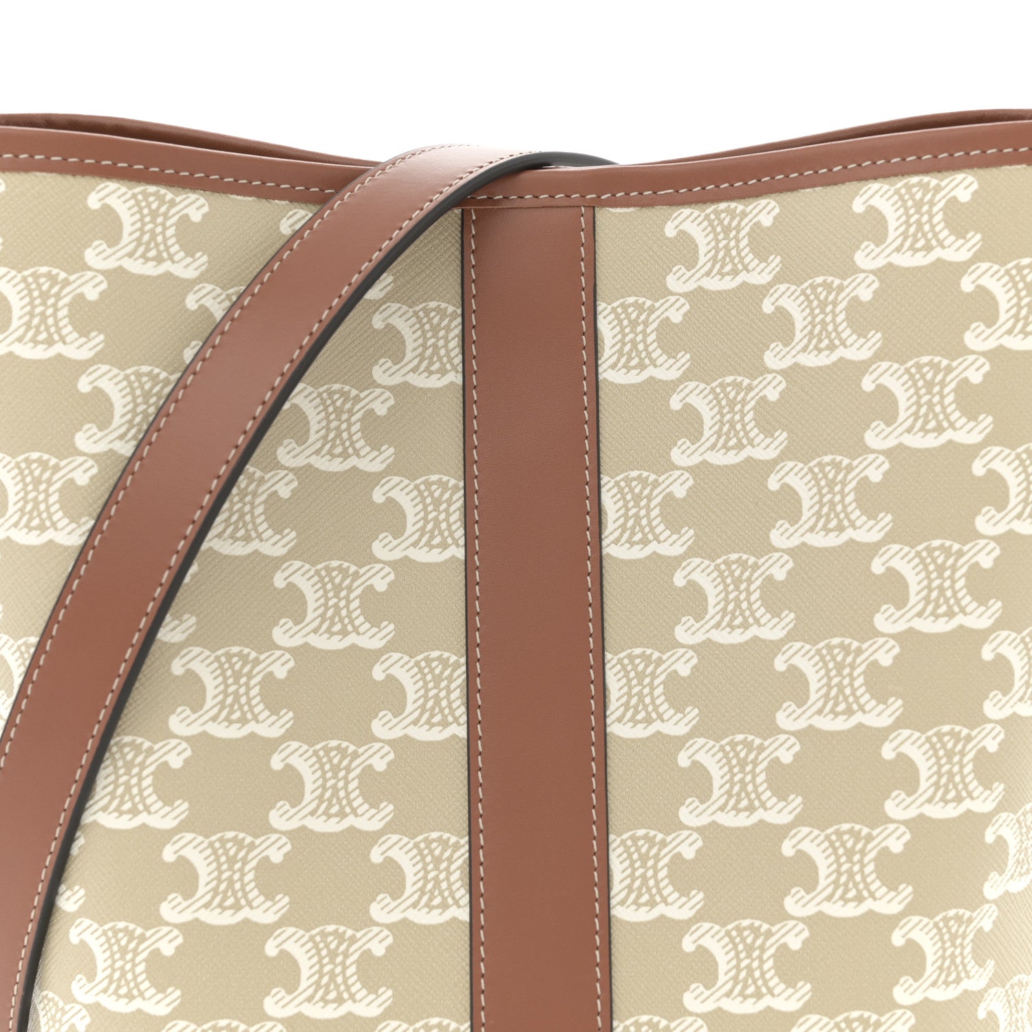 Celine Triomphe Canvas Calfskin Small Bucket Bag White 8 of 10