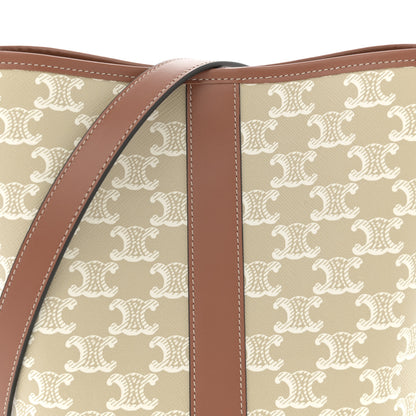 Celine Triomphe Canvas Calfskin Small Bucket Bag White 8 of 10