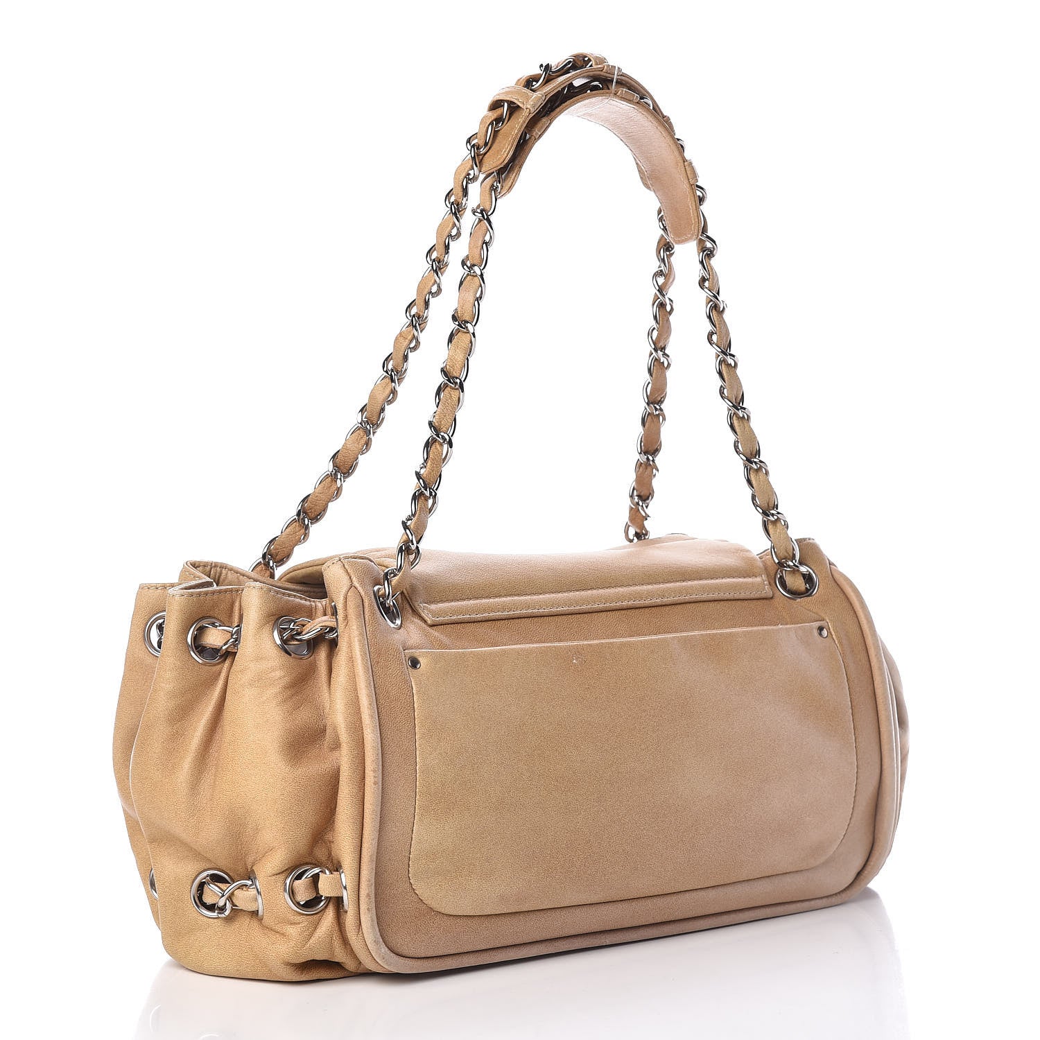 Chanel Calfskin Diagonal Ligne Flap Beige 3 of 12