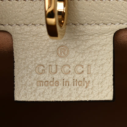Gucci GG Supreme Monogram Textured Calfskin Les Pommes Small Retro Interlocking G Tote Bag Beige Multicolor Mystic White 6 of 10