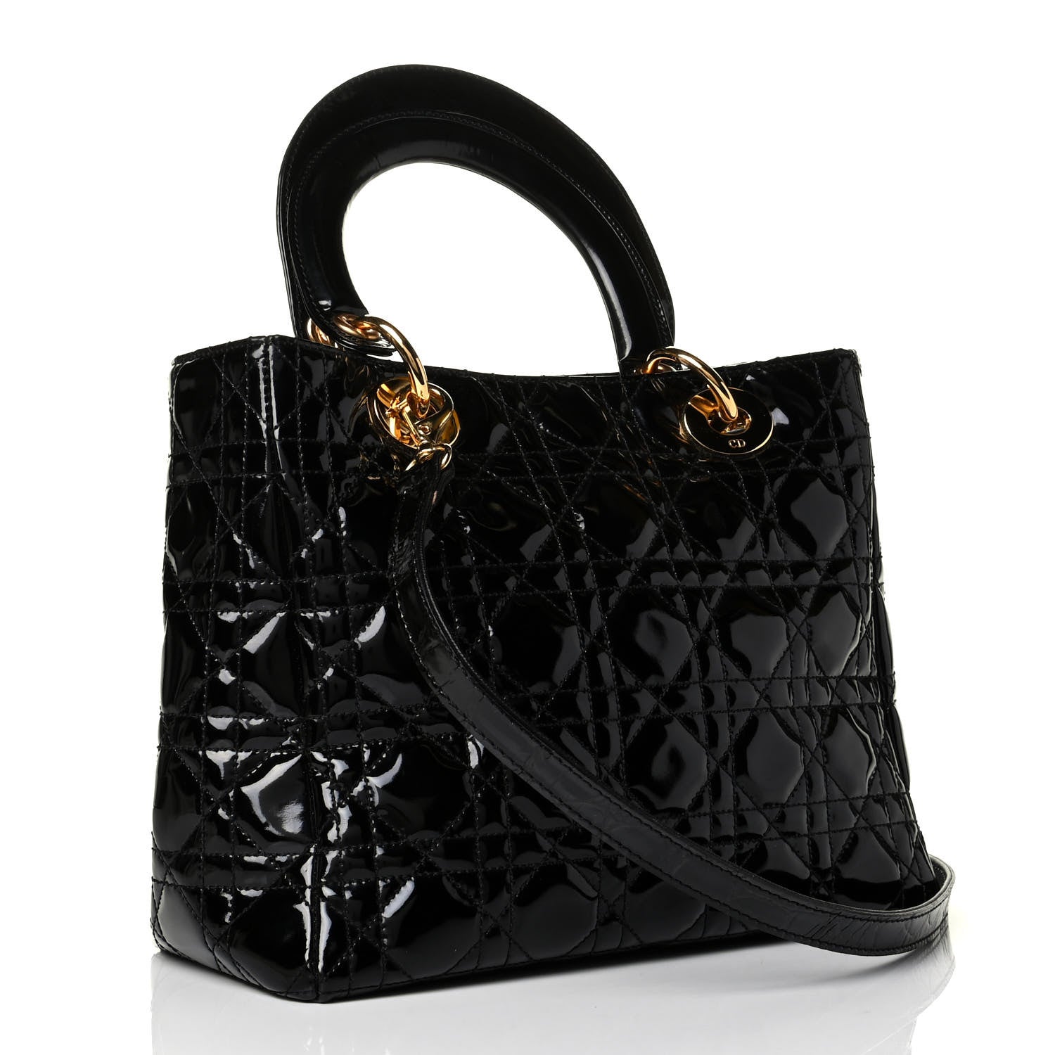 Christian Dior Patent Cannage Medium Lady Dior Black 2 of 6