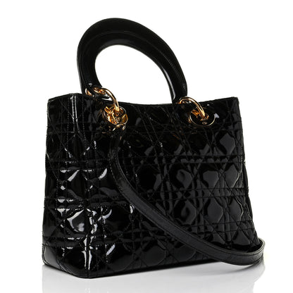 Christian Dior Patent Cannage Medium Lady Dior Black 2 of 6